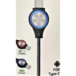 CAVO DI RICARICA RAPIDA PER ANDROID ATTACCO TYPE-C A USB 2.0 CON LUCE 1MT Q-T51B