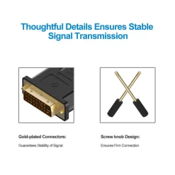 CAVO DVI A DVI DVI-D 24+1 DUAL LINK 1080P PER MONITOR PC PROIETTORE DA 3 METRI