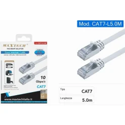 CAVO ETHERNET LAN 5 MT CAT7 RJ45 RETE PER ROUTER PC PORTATILE MAXTECH CAT7-LAN5M