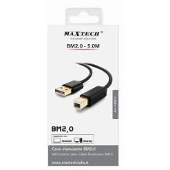 CAVO F-BM12 CAVETTO PER STAMPANTE BM2.0 USB DA 5 MT COMPATIBILE NOTEBOOK DESKTOP
