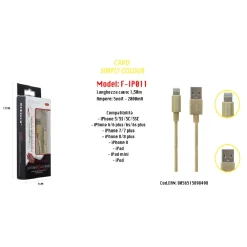 CAVO FILO USB VELOCE RICARICA PER IPHONE 5VOLT - 2000MA 1,50MT MAXTECH F-IP011