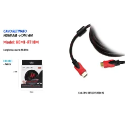 CAVO HDMI A HDMI SCHERMATO DA 10MT VIDEO FULL HD RISOLUZIONE 1080P MAXTECH HDMI-RT10M