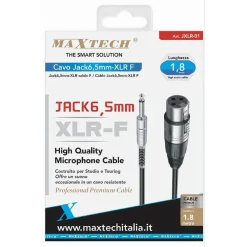 CAVO JACK 6.5 MM MONO A XLR FEMMINA AUDIO PROLUNGA PER MICROFONO 1.8 MT JXLR-01