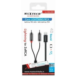 CAVO LIGHTNING A 2XRCA 150CM ADATTATORE STEREO Y SPLITTER AUDIO 4D SOUND RCA-IP01