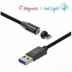 CAVO LIGHTNING 1MT USB INTRECCIATO MAGNETICO RICARICA IPAD IPHONE MAXTECH F-IP026
