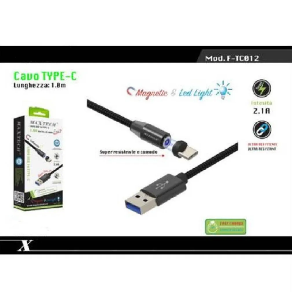 CAVO MAGNETICO RICARICA DATI PER HUAWEI 1MT CONNETTORE TYPE-C MAXTECH F-TC012