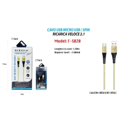 CAVO MICRO USB 1.5MT DATI CARICABATTERIA USB PER SAMSUNG HUAWEI MAXTECH F-S020