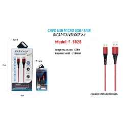 CAVO MICRO USB 1.5MT DATI CARICABATTERIA USB PER SAMSUNG HUAWEI MAXTECH F-S020