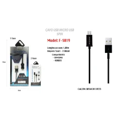 CAVO MICRO USB 5PIN SMARTPHONE SAMSUNG HUAWEI CAVETTO DI RICARICA MAXTECH F-S019
