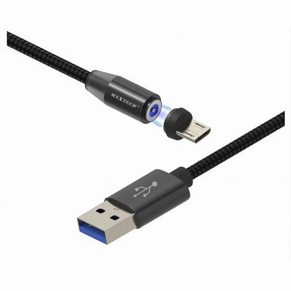 CAVO MICRO USB RICARICA DATI LUCE MAGNETICA LED 1MT PER SMARTPHONE MAXTECH F-S026