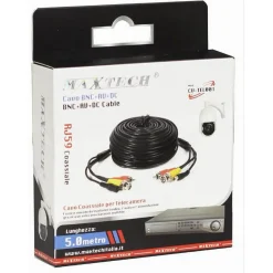 CAVO 5MT PER TELECAMERA COLLEGAMENTO DAL MONITOR ALLA CAMERA MAXTECH CV-TEL001
