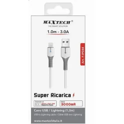 CAVO PER DATI SUPER RICARICA USB LIGHTNING 3A 1 MT PER IPHONE IPAD IPOD F-IP044