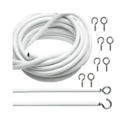 CAVO PER TENDE DI TULLE LUNGHEZZA FINO A 3 METRI CON GANCI OCCHIELLI FINESTRA