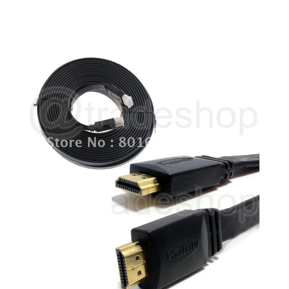CAVO PIATTO HDMI 1080P MASCHIO MASCHIO PER TELEVISORE CONSOLE GAME NERO DA 1,5MT