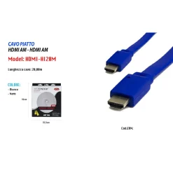 CAVO PIATTO HDMI/HDMI TIPO A MASCHIO A TIPO A MASCHIO 20 METRI MAXTECH HDMI-HI20M