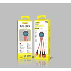 CAVO PORTACHIAVI 3 IN 1 USB LIGHTNING TYPE-C MICRO USB CARICATORE 0,2 MT Q-C18