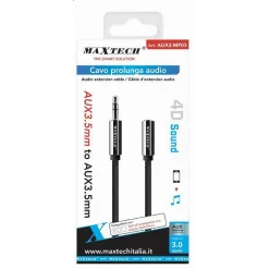 CAVO PROLUNGA AUDIO AUX CUFFIA M/F 3.5MM DA 3METRI 4D SOUND SMARTPHONE AUX2-MF03