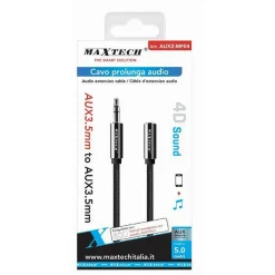 CAVO PROLUNGA AUDIO AUX CUFFIA M/F 3.5 MM DA 5 MT 4D SOUND SMARTPHONE AUX2-MF04