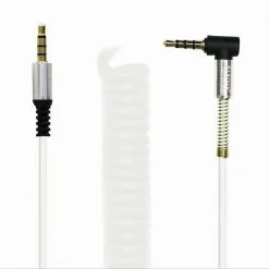 CAVO PROLUNGA AUX A SPIRALE MINI JACK DA 3,5 MM AUDIO ANGOLO RETTO 1 MT AUX3-S1M