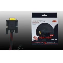 CAVO PROLUNGA MONITOR VGA M/M 15 PIN 10MT RETINATO PC COMPUTER MAXTECH VGA-RT10M