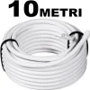 CAVO PROLUNGA 10MT COASSIALE TV ANTENNA DIGITALE TERRESTRE 75OHM CABLATO BIANCO