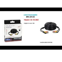 CAVO PROLUNGA TELECAMERA BNC AUDIO VIDEO VIDEOSORVEGLIANZA 10MT CV-TEL002 MAXTECH