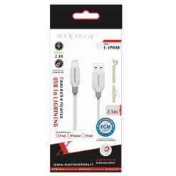 CAVO RICARICA SINCRONIZZAZIONE DATI USB LIGHTNING 2.1A PER IPHONE 2,5MT F-IP030