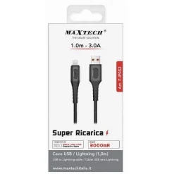 CAVO RICARICA SUPER TRASMISSIONE DATI USB A LIGHTNING 3A 1MT IPHONE IPAD F-IP052