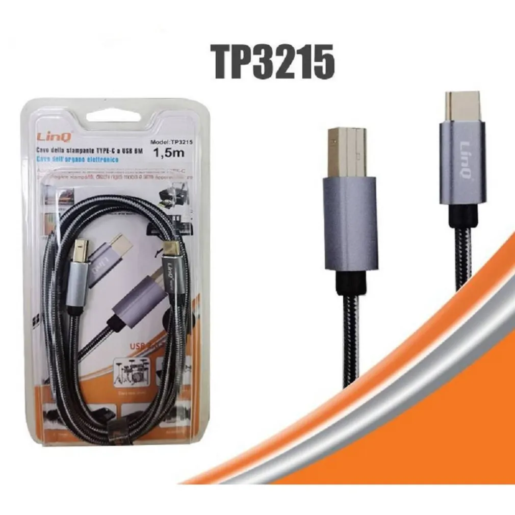 CAVO STAMPANTE DA TYPE-C A USB BM PER ORGANO ELETTRONICO COMPUTER 1.5MT TPC3215