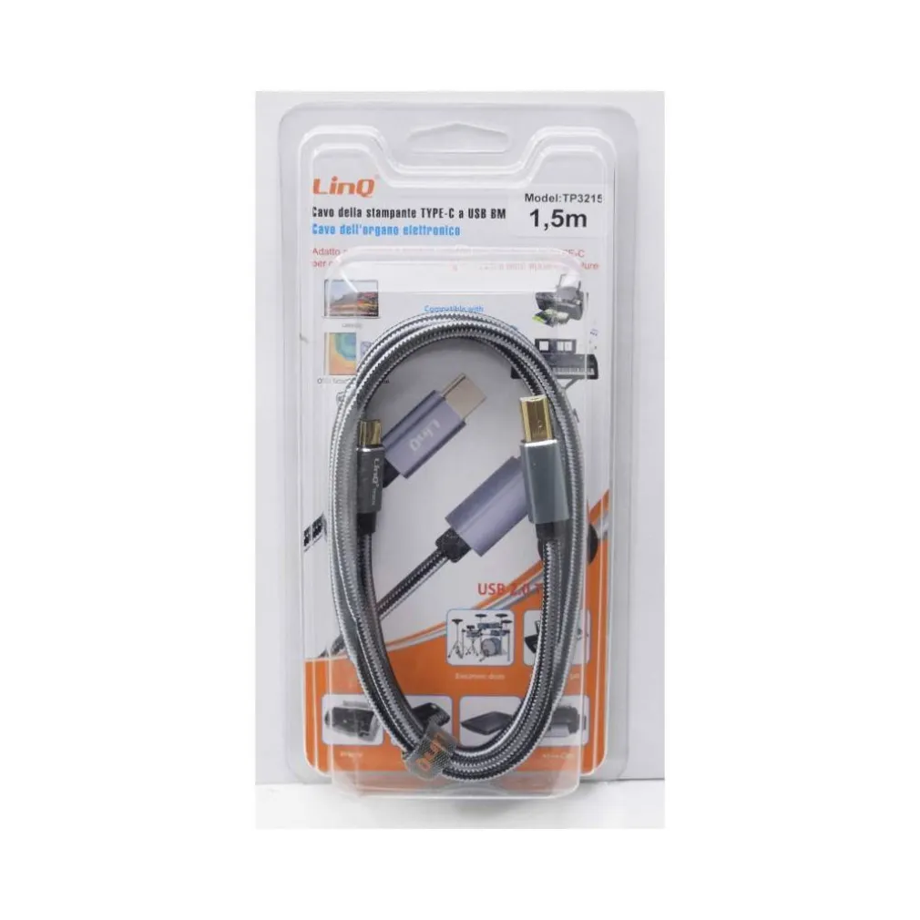 CAVO STAMPANTE DA TYPE-C A USB BM PER ORGANO ELETTRONICO COMPUTER 1.5MT TPC3215