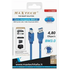 CAVO STAMPANTE USB BM3.0 3 MT RINFORZATO RESISTENTE 4,80GBPS/S FOTOCAMERA F-BM07