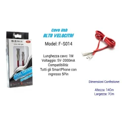 CAVO STEEL EDITION PER SMARTPHONE USCITA 5PIN 5VOLT - 2000MA 1,00MT MAXTECH F-S014