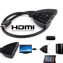 CAVO SWITCH HDMI 1080p 3 PORTE FULL HD TV PRESA MULTIPLA SDOPPIATORE ADATTATORE