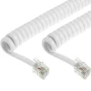 CAVO TELEFONICO ESTENSIBILE SPIRALATO PER CORNETTE COLORE BIANCO 2 MT
