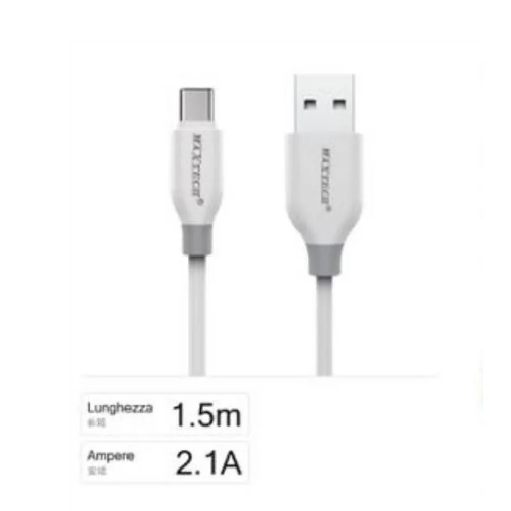 CAVO TRASFERIMENTO DATI RICARICA USB TYPE-C 2.1A 1,5METRI PER SMARTPHONE F-TC016