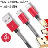 CAVO USB 2.0 CARICATORE BATTERIA E SYNC PER IPHONE 5 6 7 E SAMSUNG 2 IN 1 RAPIDO