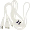 CAVO USB 5 IN 1 40 CM RICARICA RAPIDA TRASFERIMENTO DATI 3.1A 2 PORTE USB Q-A35