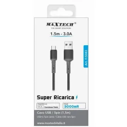 CAVO USB A MICRO USB 1.5 MT 3 A SUPER RICARICA DATI PER SMARTPHONE TABLET F-S043