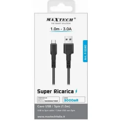 CAVO USB A MICRO USB 1MT 3 A SUPER RICARICA TRASFERIMENTO DATI SMARTPHONE F-S040