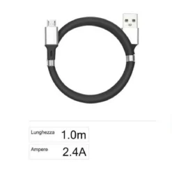 CAVO USB A MICRO USB PER RICARICA DATI DA 2400MA 1 METRO PER SMARTPHONE F-S028