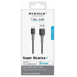 CAVO USB A MICRO USB SUPER RICARICA 1.5 MT 3 A DATI PER SMARTPHONE TABLET F-S045