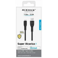CAVO USB A MICRO USB SUPER RICARICA DATI RESISTENTE 1 METRO 3A SMARTPHONE F-S046