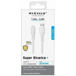 CAVO USB A MICRO USB SUPER RICARICA DATI RESISTENTE 1 METRO 3A SMARTPHONE F-S046