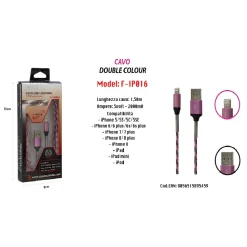 CAVO USB DOUBLE COLOUR IPHONE IPAD IPOD 5VOLT - 2000MA 1,50 MT MAXTECH F-IP016