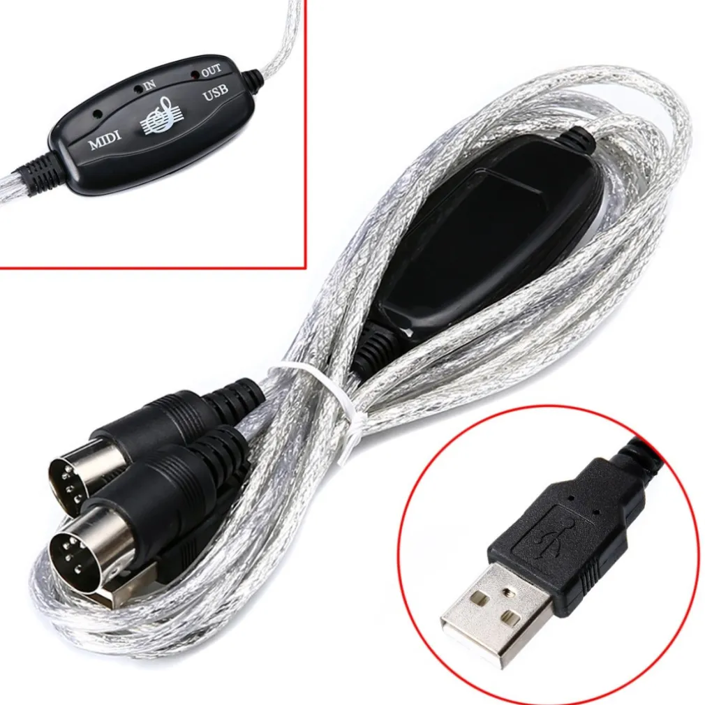 CAVO USB INTERFACCIA MIDI ADATTATORE IN OUT PC AUDIO TASTIERA/EXPANDER