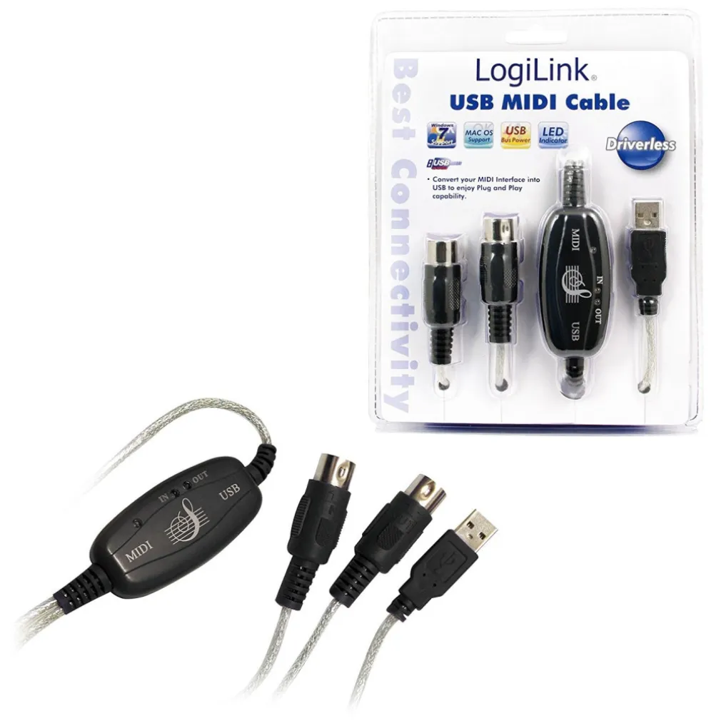 CAVO USB INTERFACCIA MIDI ADATTATORE IN OUT PC AUDIO TASTIERA/EXPANDER