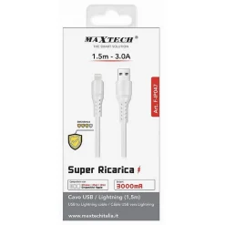CAVO USB LIGHTNING 3A 1.5MT SUPER RICARICA DATI RESISTENTE IPHONE IPAD IPOD F-IP047