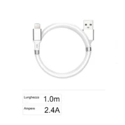 CAVO USB RICARICA TRASFERIMENTO DATI A LIGHTNING 2.4A 1MT IPHONE IPAD F-IP028
