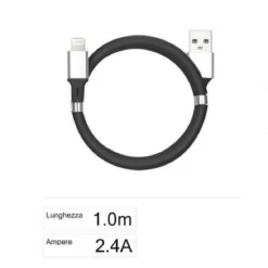 CAVO USB RICARICA TRASFERIMENTO DATI A LIGHTNING 2.4A 1MT IPHONE IPAD F-IP028