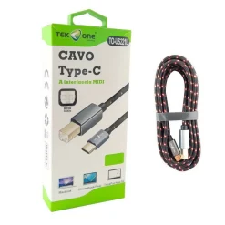 CAVO USB TIPO TYPE C A INTERFACCIA TYPE B MIDI 3 METRI ART. TO-US221L